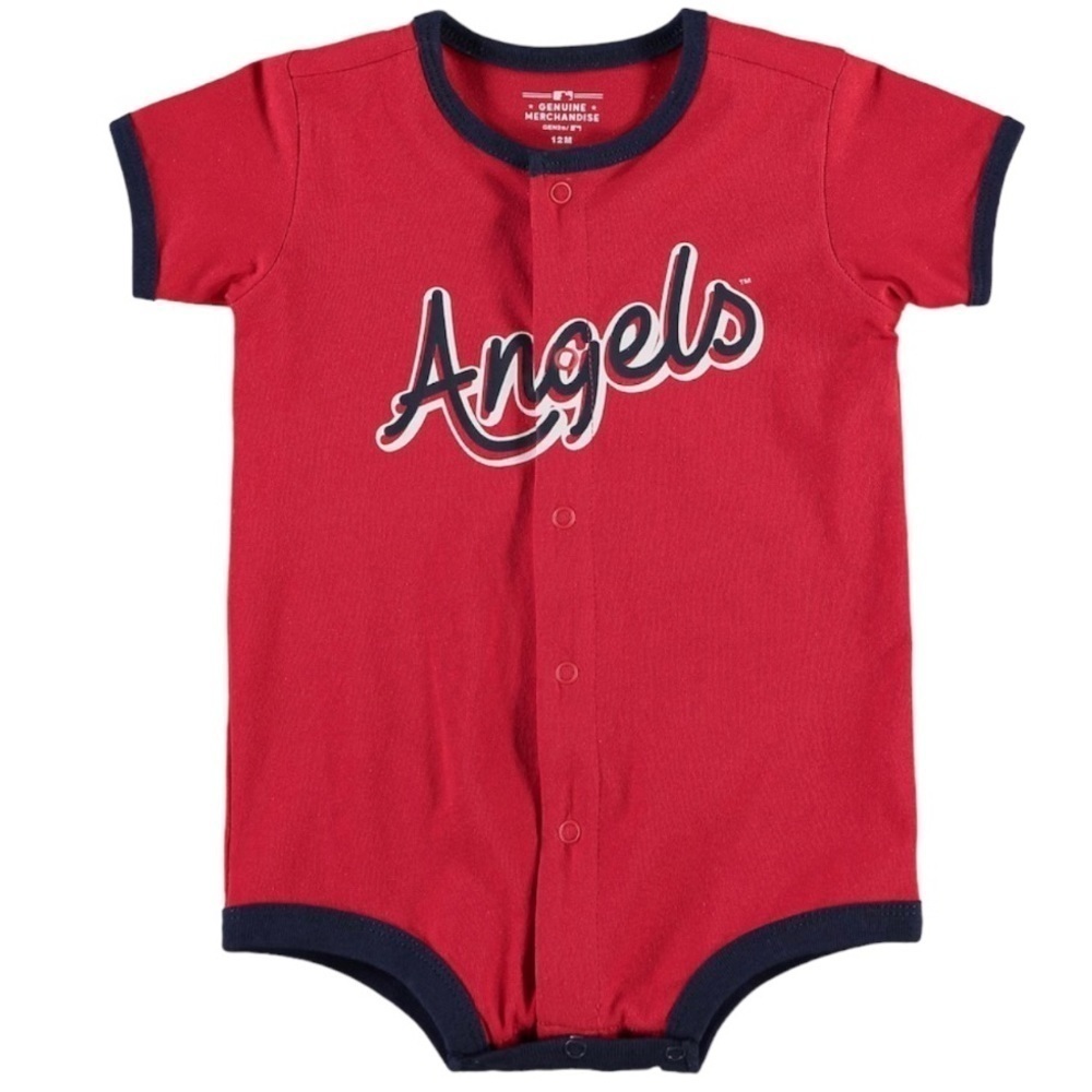 LOS Angeles Angels Infant Power Hitter Romper Creeper Onesie Red 18 Mo.s NWT